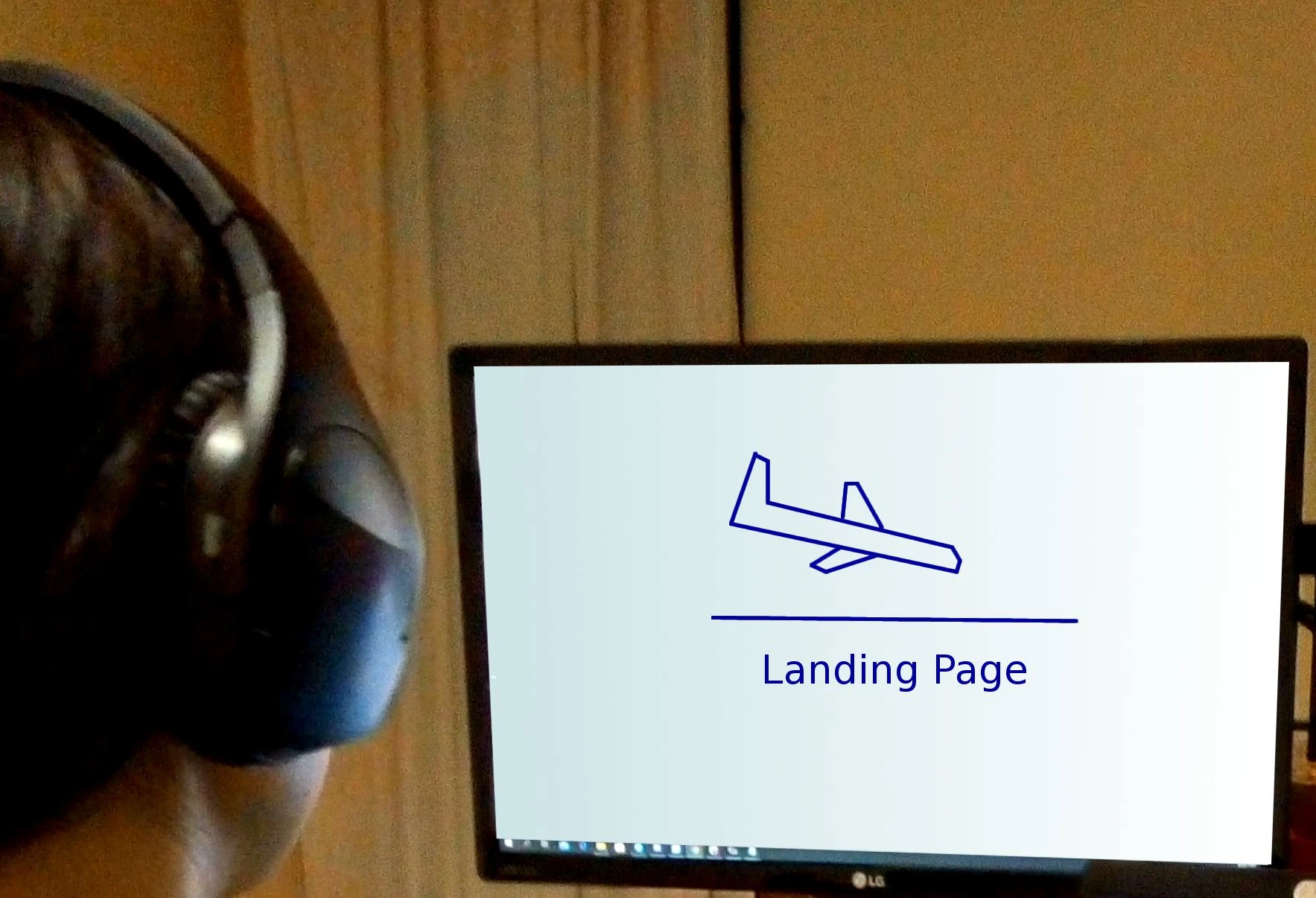 A landing page on computer screen