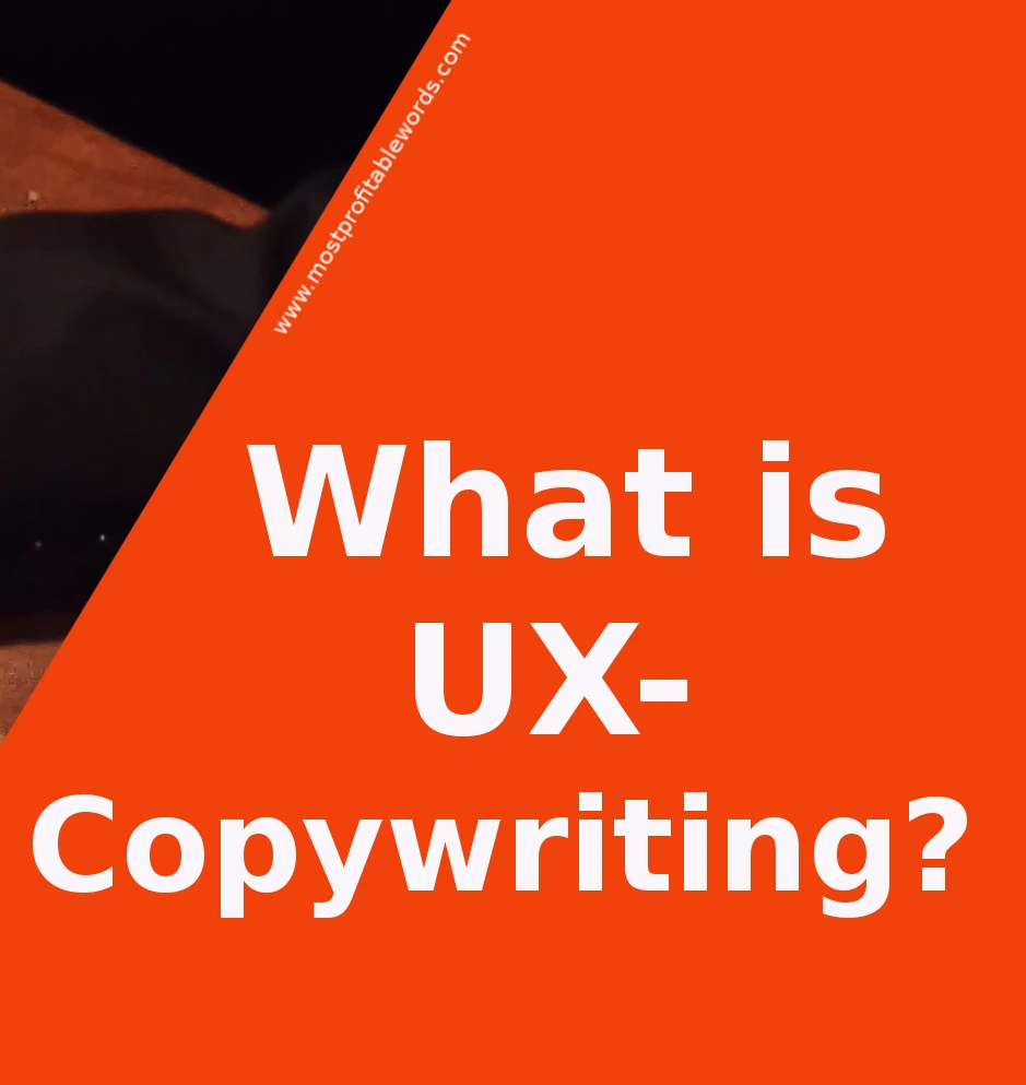 ux-copywriting written on an orange background