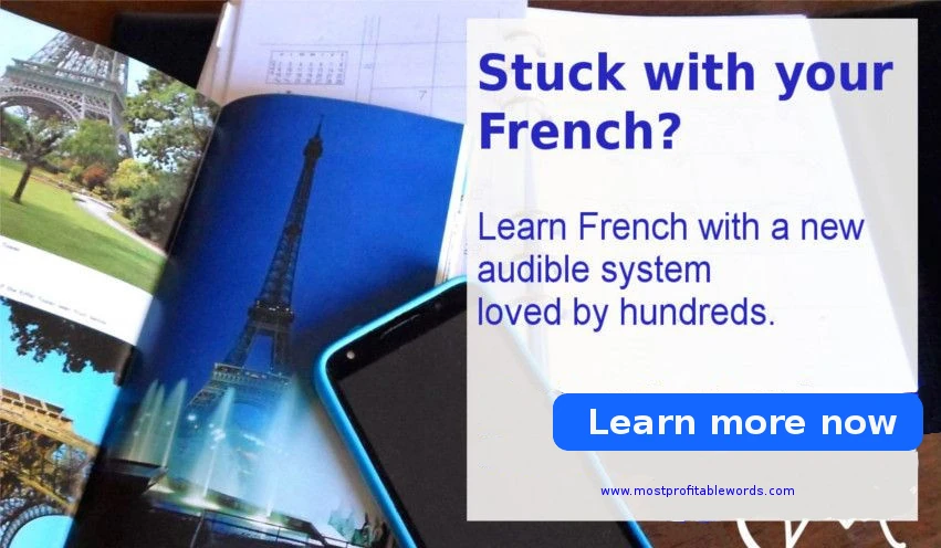 Alt:Eiffel tower with copy to sell French course for solution-aware prospects